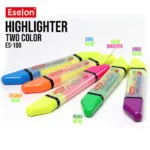 Eselon Dual Side Highlighter Marker In 2 Different Colors Fluorescent Highlighters