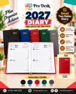 2027 Small Two Dates Per Page Diary – Hard Cover Daily Planner, 5.5 x 8.5 Inches, Premium Paper, Available in 5 Colors