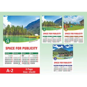 2026 Calendar A Series | 3 Page Card Calendar 4 months on a page