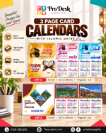 2027 VIP Wall Calendar | Islamic & Pakistan Landscape Designs | 11 x 28 Inch Art Card Calendar
