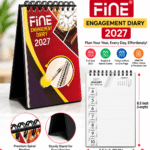FINE Engagement Diary 2027 – Spiral Bound Desk Calendar with English & Islamic Dates, Daily Planner, Sturdy Stand, 5.5 x 8.5 Inches