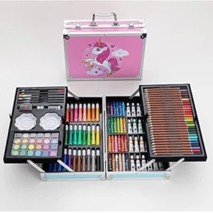 Unicorn - Space Frozen 145 Pcs Colouring Kit Kids Art Set Stylish Artists Sketching & Painting Provides Sketch Coloring, Drawing, Painting with Unicorn Aluminum Box KS