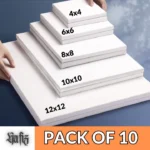 Pack of 10 canvas of 5 sizes 4x4+ 6x6+ 8x8+ 10x10+ 12x12inch Canvases for Painting Canvas 100% Small Cotton Stretched Canvas for acrylic colour