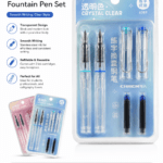 CHREN Crystal Clear Ink Pen/Fountain Pen Set | Pack Of 2 Pen