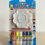 Washable Water Colour Paint Set for Kids – All-in-One Children’s Art Kit with Flower Mixing Palette & Paintbrushes | Available in 6-Color and 12-Color