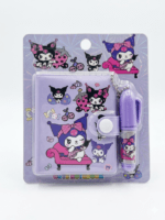 Kids Cute Mini Notebook and Matching Pen Gift Set – Cartoon Character Pocket Diary Journal with Secure Button Closure (Kuromi, Avengers, Disney Cars) - Image 4