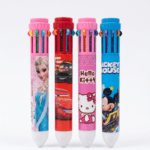 Multi-Color Shuttle Pen with Cute Cartoon Characters - 10-in-1 Retractable Ballpoint Pens for Kids, School Supplies & Party Favors | 1 Pcs |
