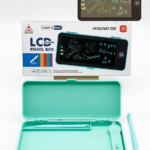 BAIBIAN 2-in-1 LCD Drawing Pencil Box | Kids Electronic Writing Tablet & Smart Stationery Case | Mess-Free Educational Doodle Pad Storage Organizer for Boys & Girls