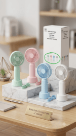 USB Rechargeable Mini Handheld Fan – Portable 3 Speed Personal Cooling Fan | Quiet Desktop & Hand Fan for Home, Office, School, Travel & Outdoor Use - Image 2