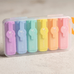 Pastel Mini Highlighter Set – 6 Color Cute Pocket Highlighters in Portable Storage Case | Smooth Chisel Tip Highlighter Pens for School, Office, Journaling & Study Notes