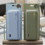 Large Capacity Grid Pencil Case – Multi-Compartment Zipper Pencil Pouch | Portable Stationery Organizer for School, College & Office  (Light Blue / Olive Green)