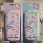 Cute Unicorn Pencil Case for Kids – Large Capacity Multi-Compartment Zipper Pencil Pouch | Portable Stationery Organizer for School, Office (Lavender / Sky Blue)