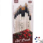 Round Tip Professional 12 Pcs Artist Paint Brush Set – Precision Fine Brushes for Watercolor, Acrylic, & Oil Painting