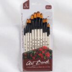 Filbert Tip Professional 12 Pcs Artist Paint Brush Set – Oval Domed Brushes for Soft Blending & Figure Painting