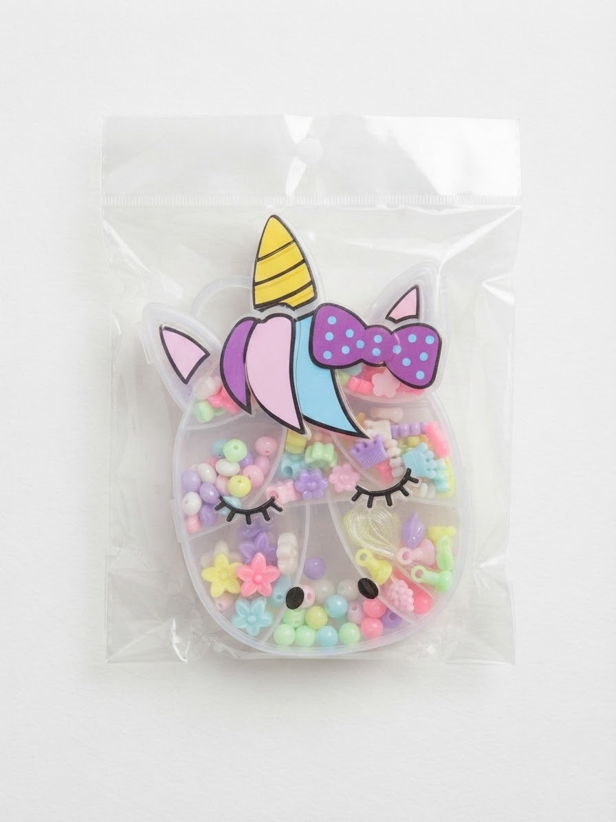 img_3526 Unicorn Shape Kids DIY Jewelry Making Kit – Pastel Assorted Beads & Craft Organizer Storage Box - Image 1