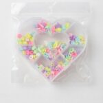 Heart Shape Kids DIY Jewelry Making Kit – Pastel Assorted Beads & Craft Organizer Storage Box
